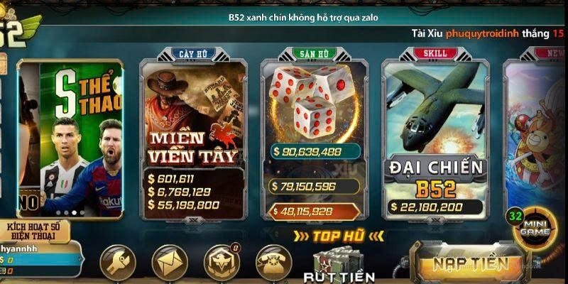 Kho tàng tựa game hấp dẫn tại B52 Club 